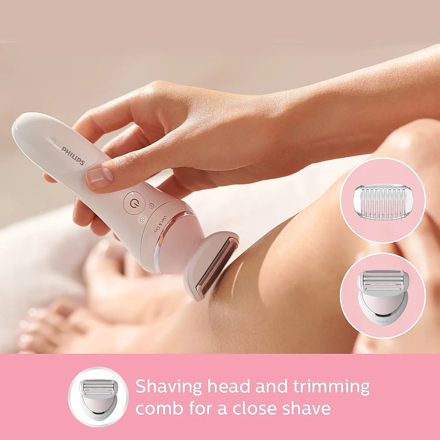 Epilator Philips All Rounder for Face & Body Hair Removal | Gentle Epilation for Smooth Skin up to 4 Weeks | BRE710/00