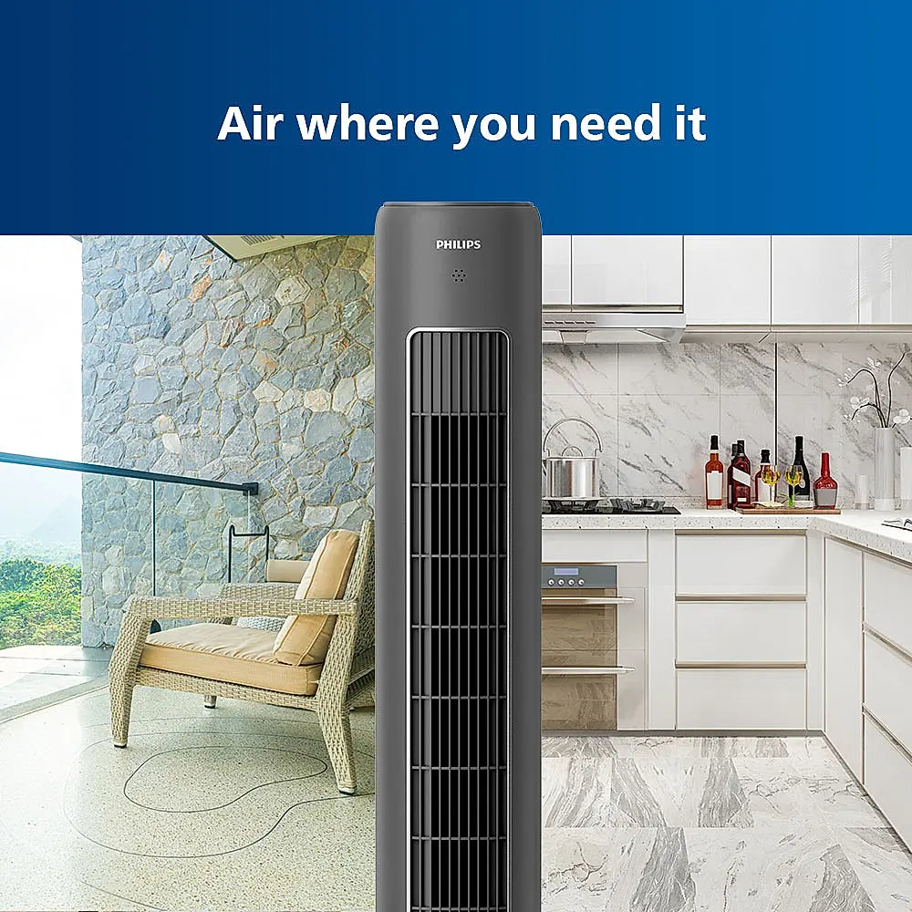 Tower Fan Philips High Performance Bladeless Technology Tower Fan with Touchscreen Panel and Remote Control - CX5535/11