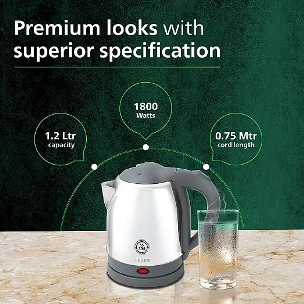 Kettle Philips 1.2 L with 25% thicker body for longer life - HD9363/02