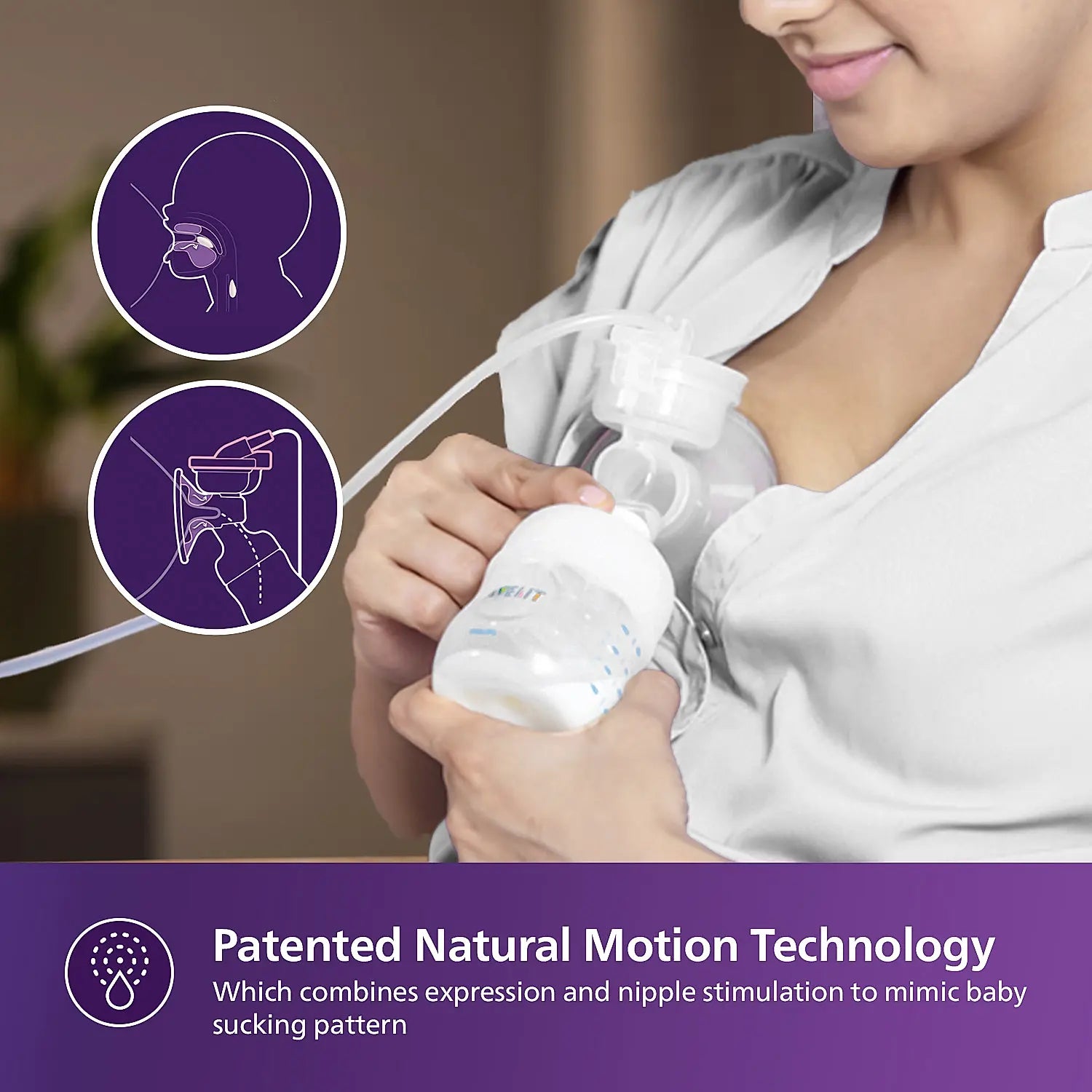 Avent Electric Single Breast Pump | Natural Motion Technology | Adaptable to 99.9% Nipple sizes | SCF395/11